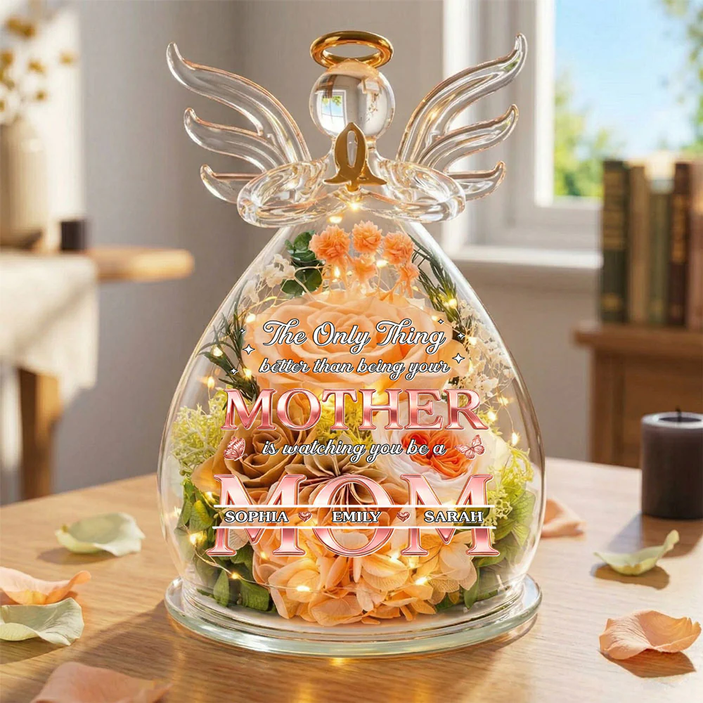 The Only Thing Better Than - Personalized Custom Glass Angel Figurines Fresh Flowers - Image 2
