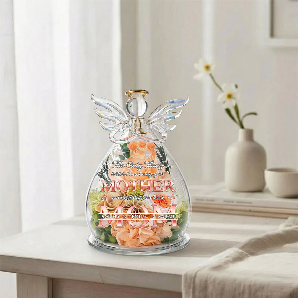 The Only Thing Better Than - Personalized Custom Glass Angel Figurines Fresh Flowers - Image 3