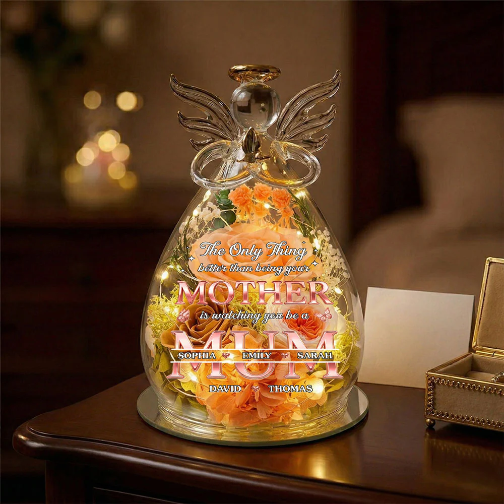The Only Thing Better Than - Personalized Custom Glass Angel Figurines Fresh Flowers - Image 4