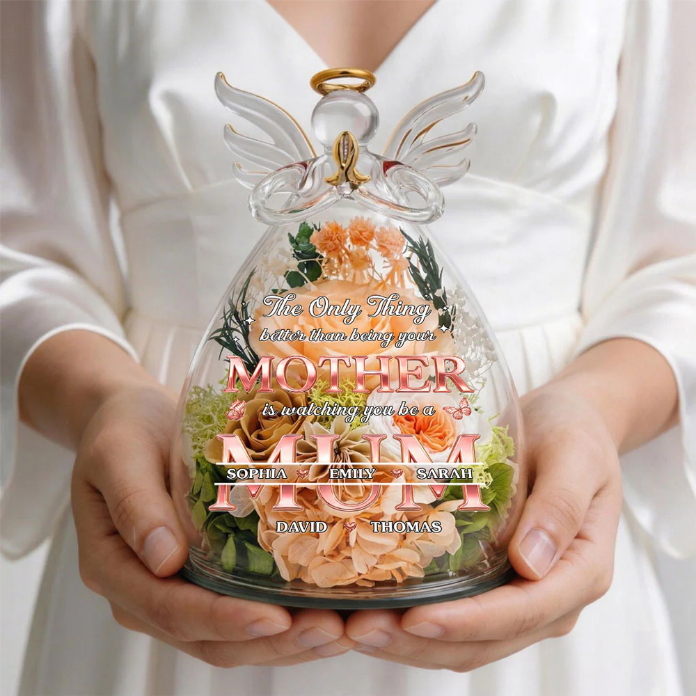 The Only Thing Better Than - Personalized Custom Glass Angel Figurines Fresh Flowers - Image 5
