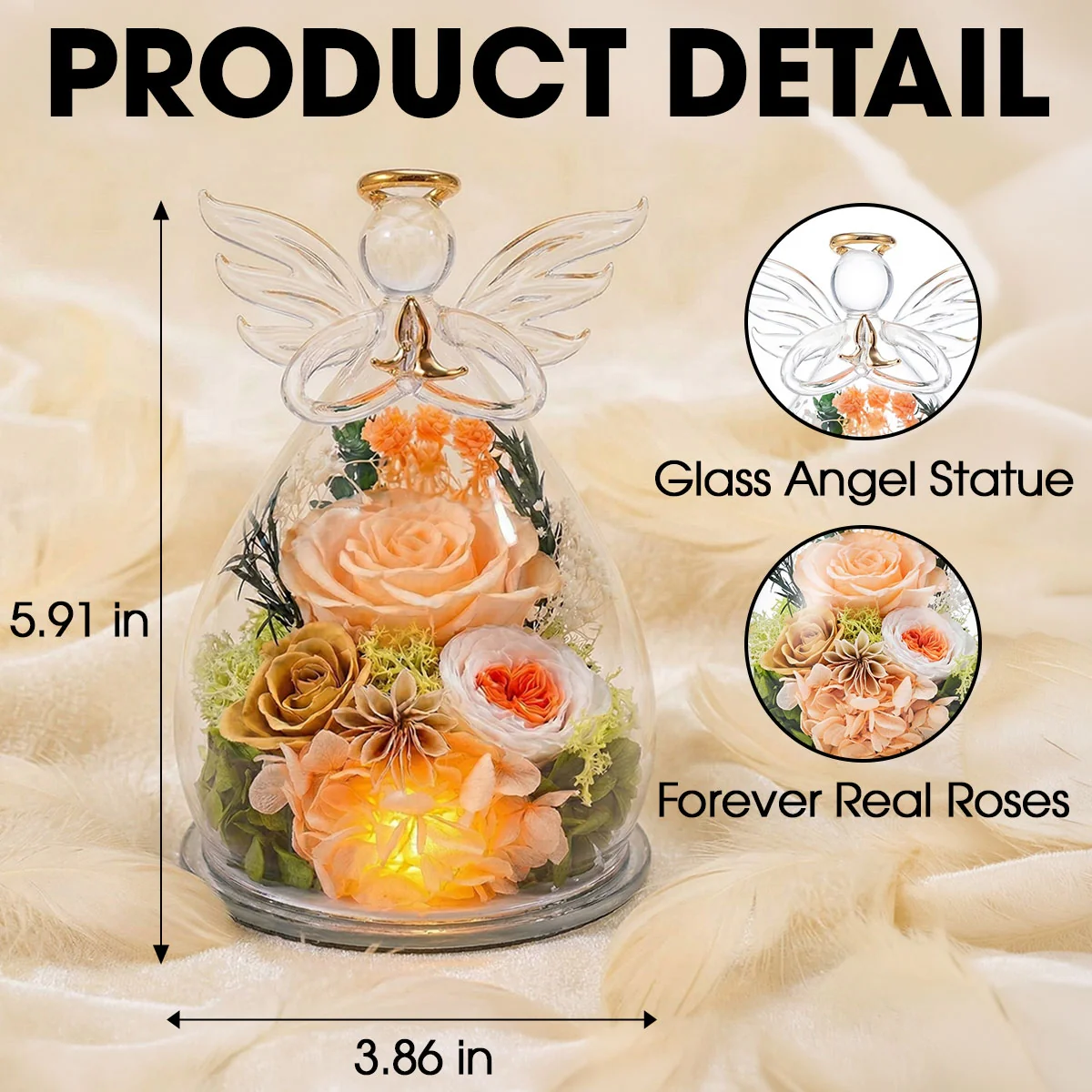The Only Thing Better Than - Personalized Custom Glass Angel Figurines Fresh Flowers - Image 7