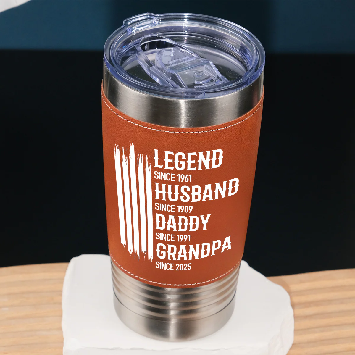 The Original Legend - Personalized Custom Leather Tumbler - Image 2