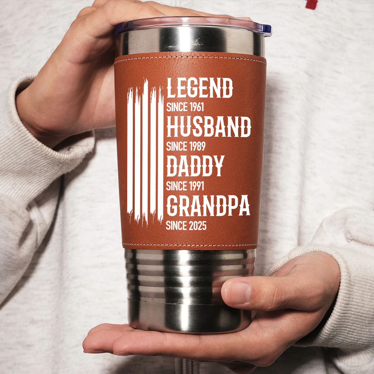 The Original Legend - Personalized Custom Leather Tumbler - Image 4