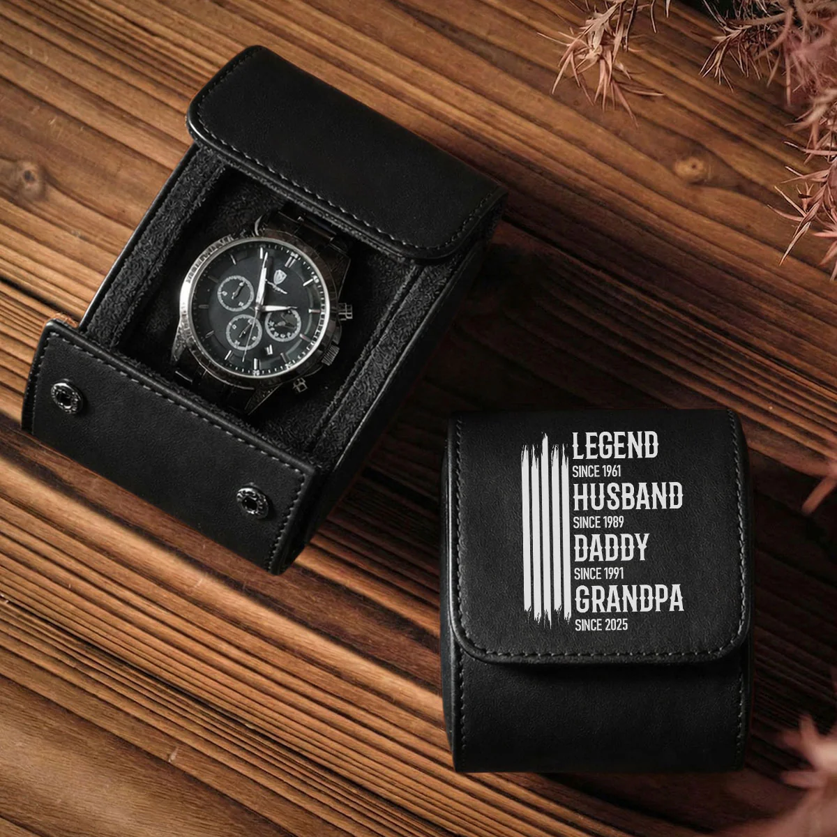 The Original Legend - Personalized Custom Leather Watch Case - Image 2