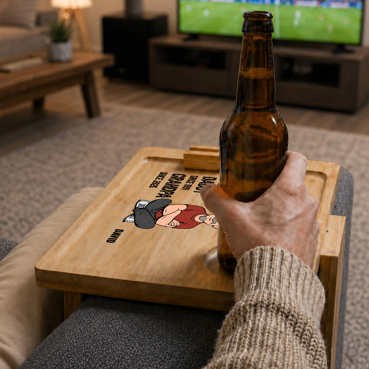 The Original Legend - Personalized Custom Wooden Couch Arm Table - Image 2