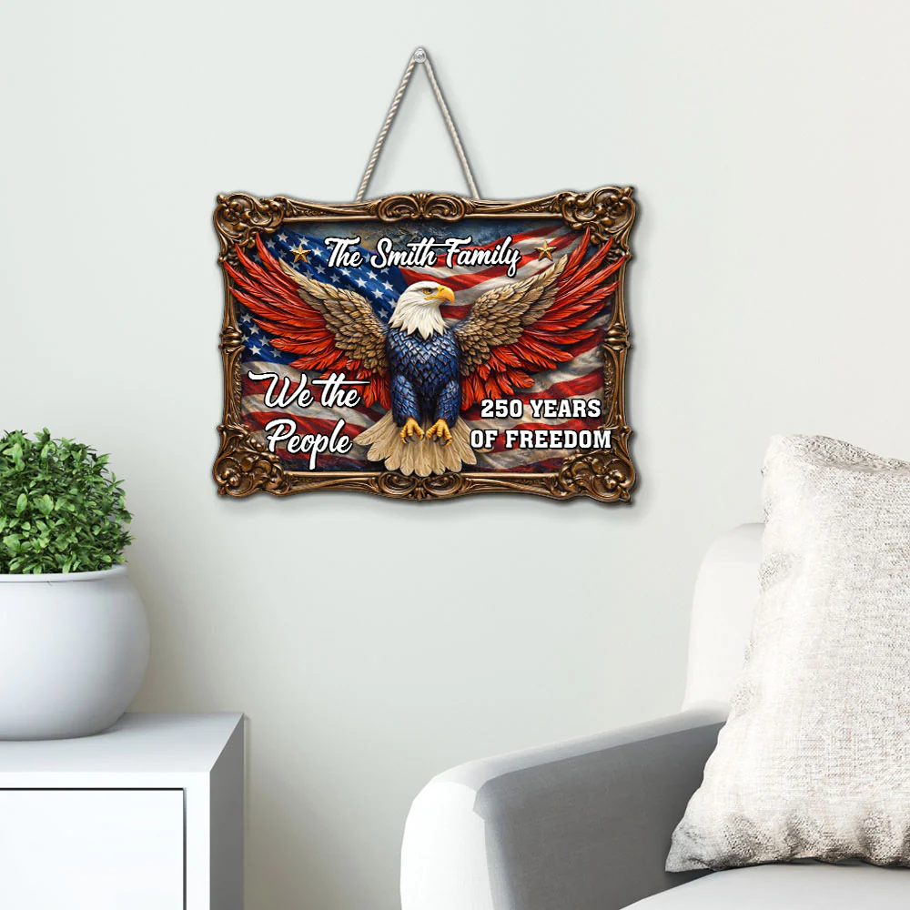 The People Of Freedom - Personalized Custom 3D Effect Wood Sign - Image 3