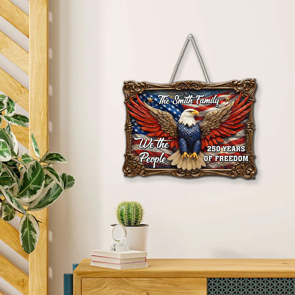 The People Of Freedom - Personalized Custom 3D Effect Wood Sign - Image 4