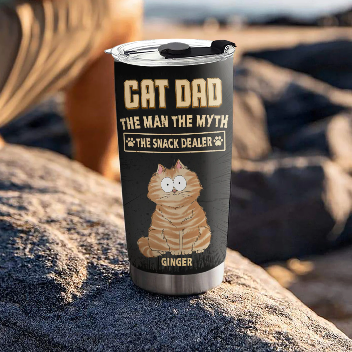 The Snack Dealer Cat Dad - Personalized Custom Tumbler - Image 5