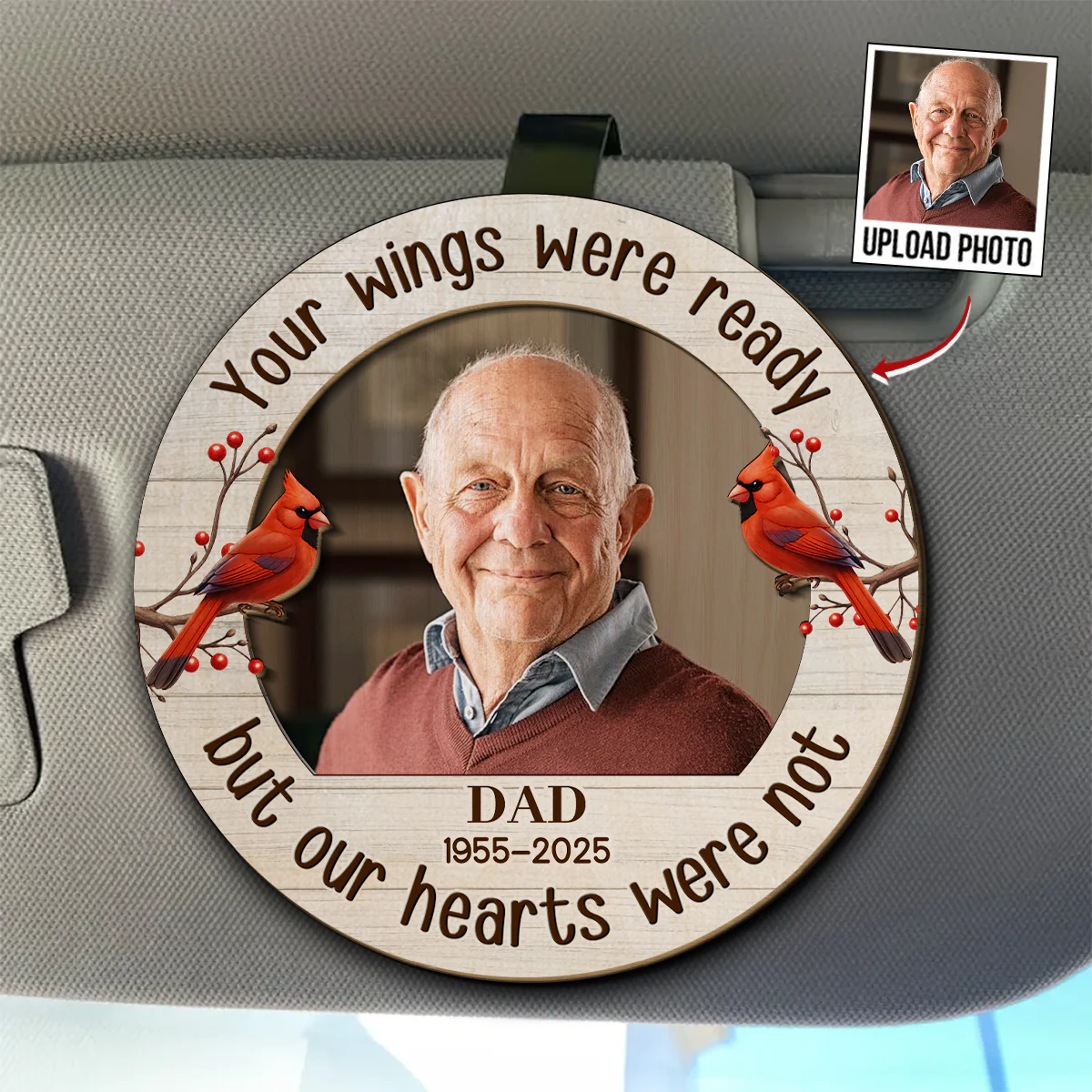 The Wings From Heaven Were Ready - Personalized Custom Car Visor Clip