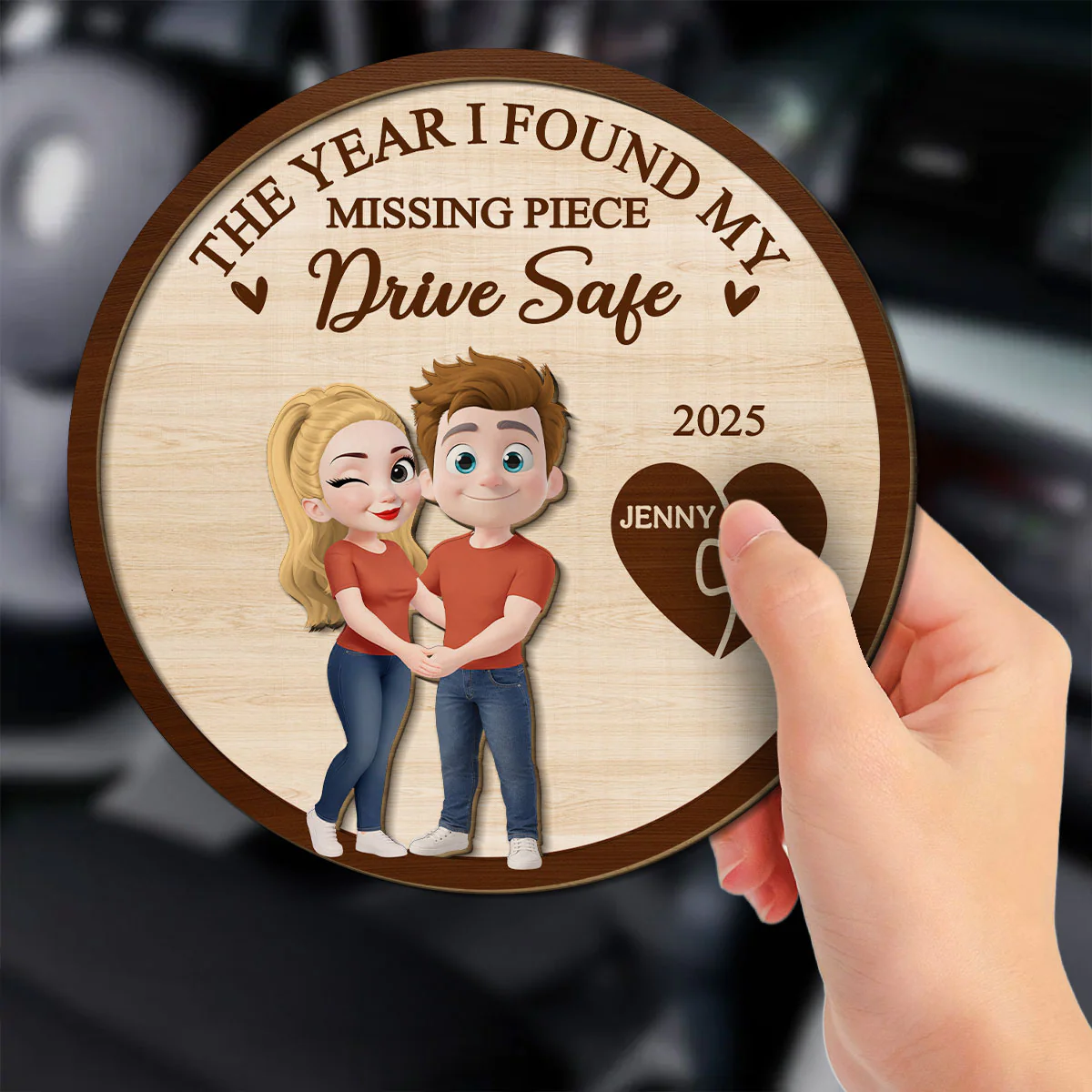 The Year I Found My Missing Piece Kissing Couples - Personalized Custom Car Visor Clip - Image 3