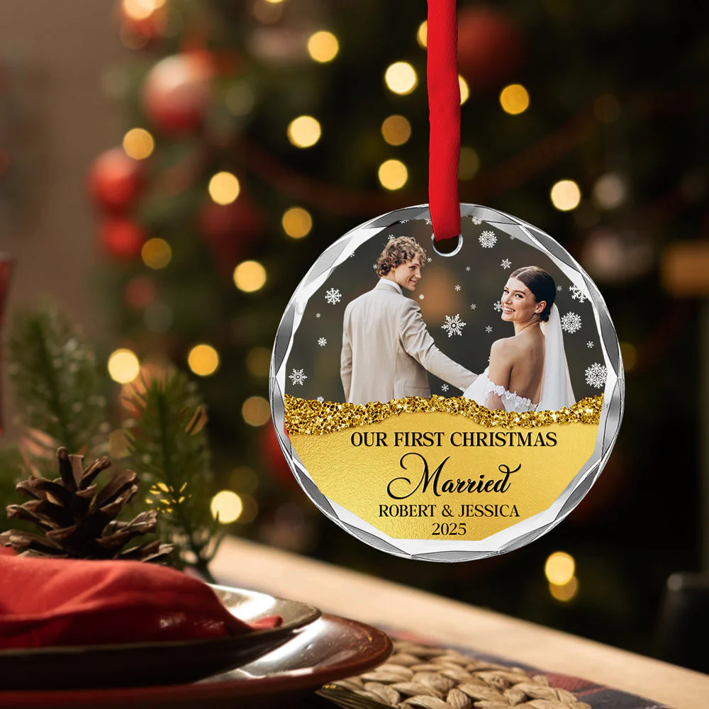 The Year We Became - Personalized Custom Glass Ornament - Image 4
