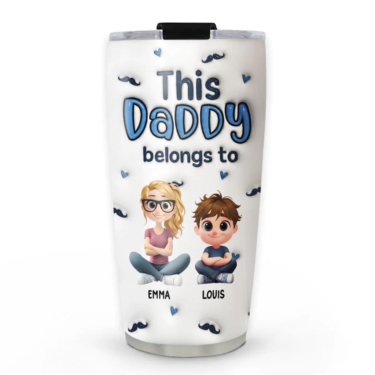 This Daddy Belongs To - Personalized Custom 3D Inflated Effect Tumbler
