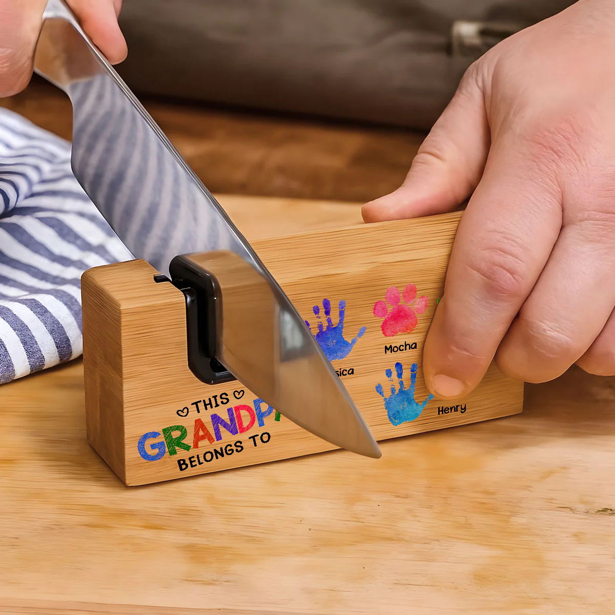 This Daddy Belongs To - Personalized Custom Opener Sharpener Stowel - Image 4