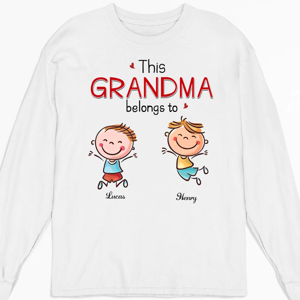 This Grandma Belongs To Grandkids - Personalized Custom Shirt - Image 11