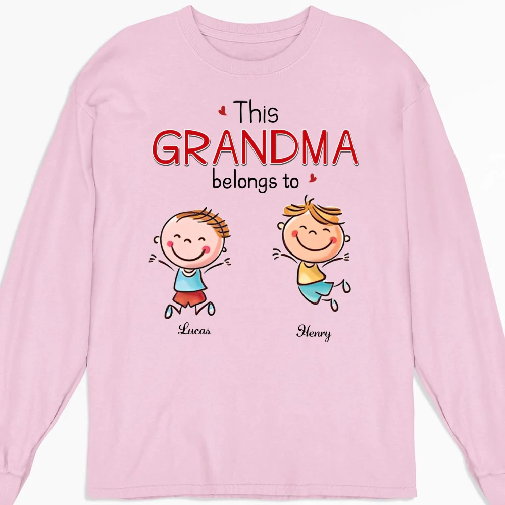This Grandma Belongs To Grandkids - Personalized Custom Shirt - Image 13