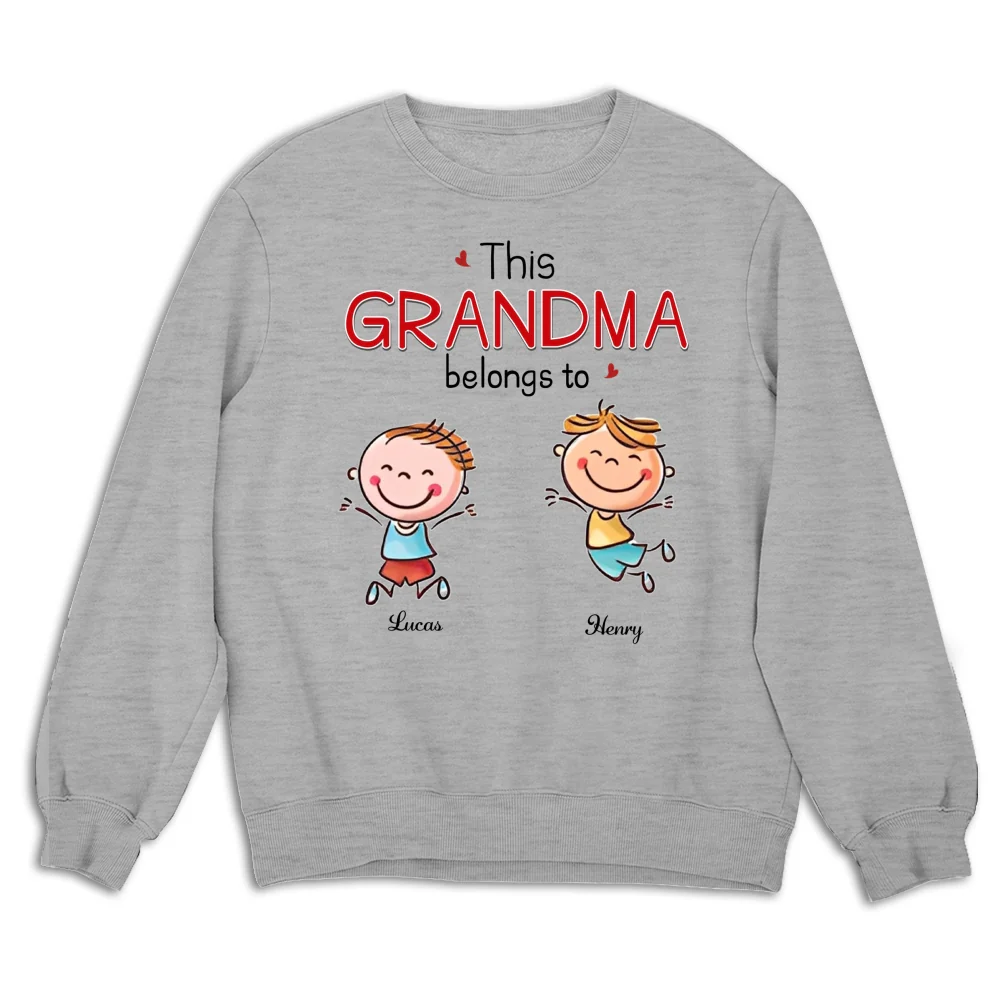 This Grandma Belongs To Grandkids - Personalized Custom Shirt - Image 15