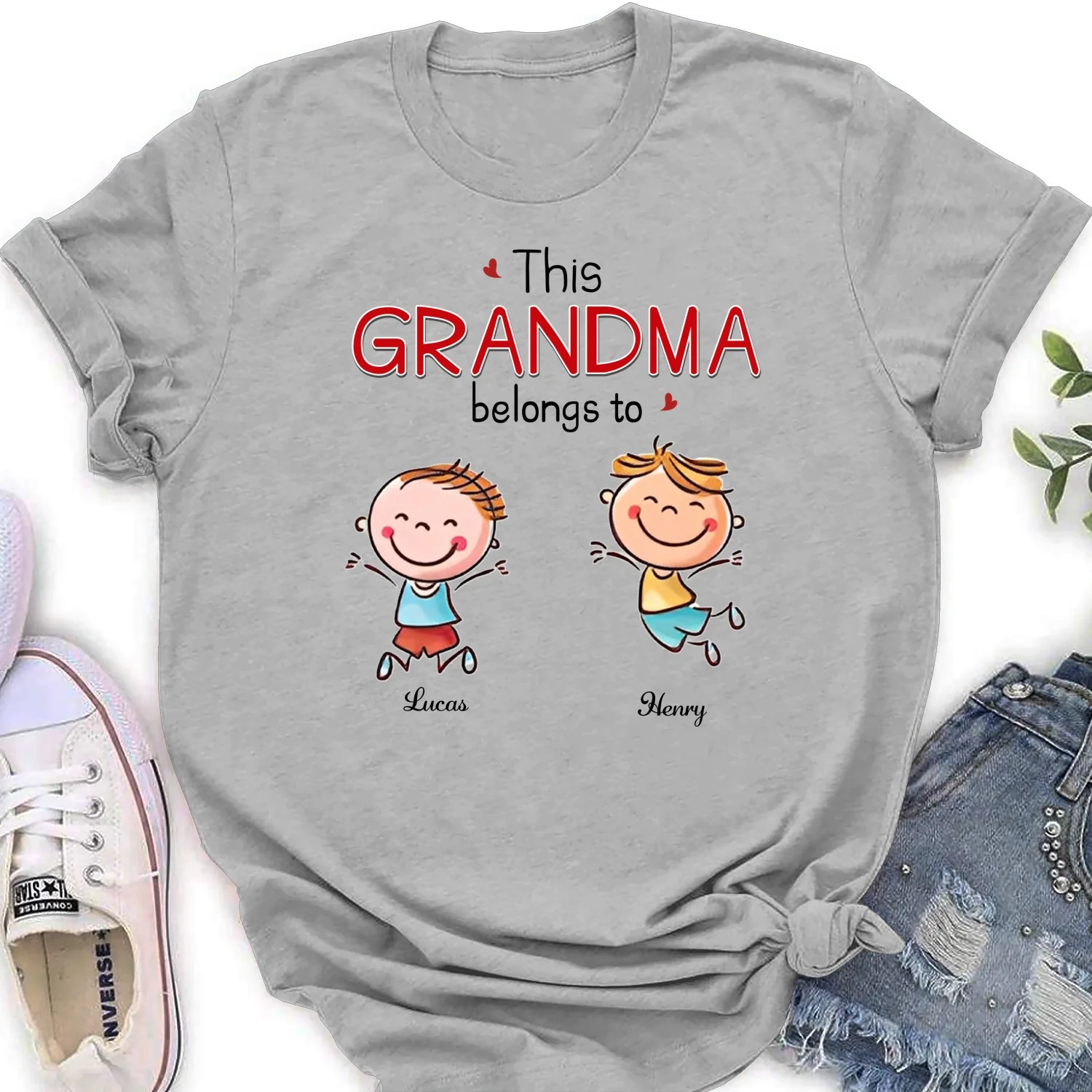 This Grandma Belongs To Grandkids - Personalized Custom Shirt - Image 18