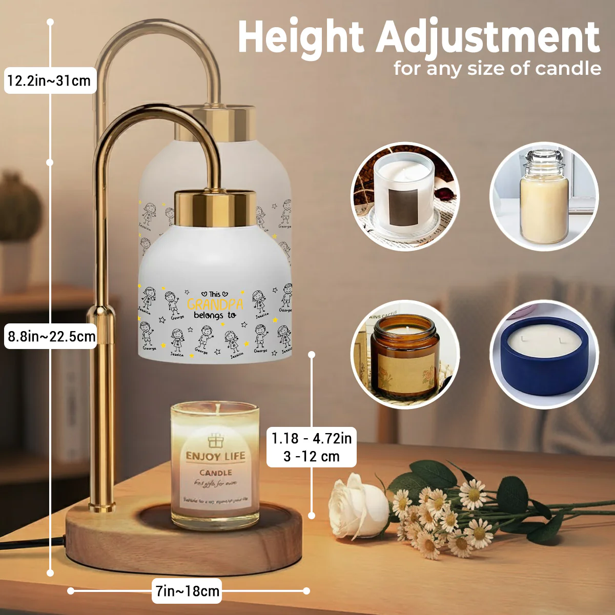 This Grandma Belongs To - Personalized Custom Candle Warmer Lamp - Image 3