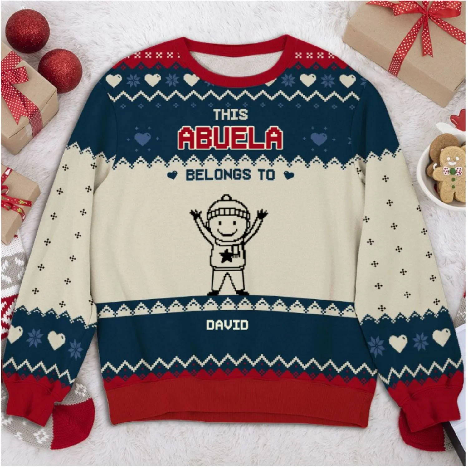 This Grandma Mom Belongs To - Personalized Custom All-Over-Print Sweatshirt - Image 5