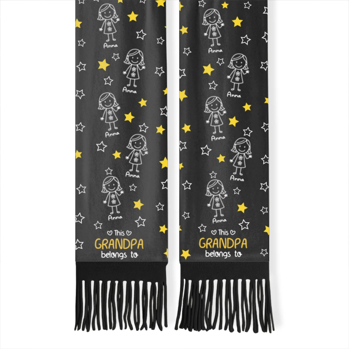 This Grandpa Belongs To Us - Personalized Custom Scarf - Image 10