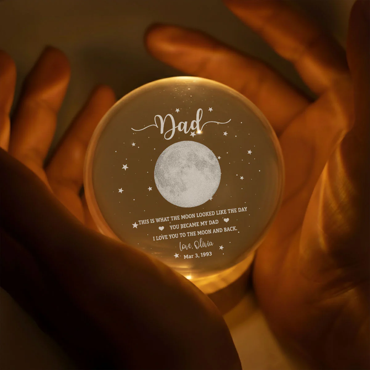 This Is What The Moon Looked Like - Personalized Custom Crystal Globe Lamp - Image 3