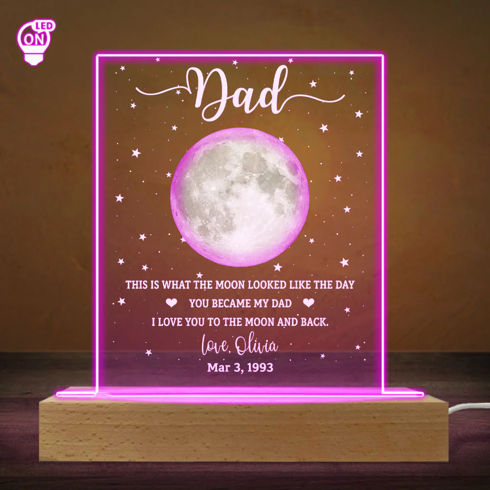 This Is What The Moon Looked Like - Personalized Custom LED Light - Image 5