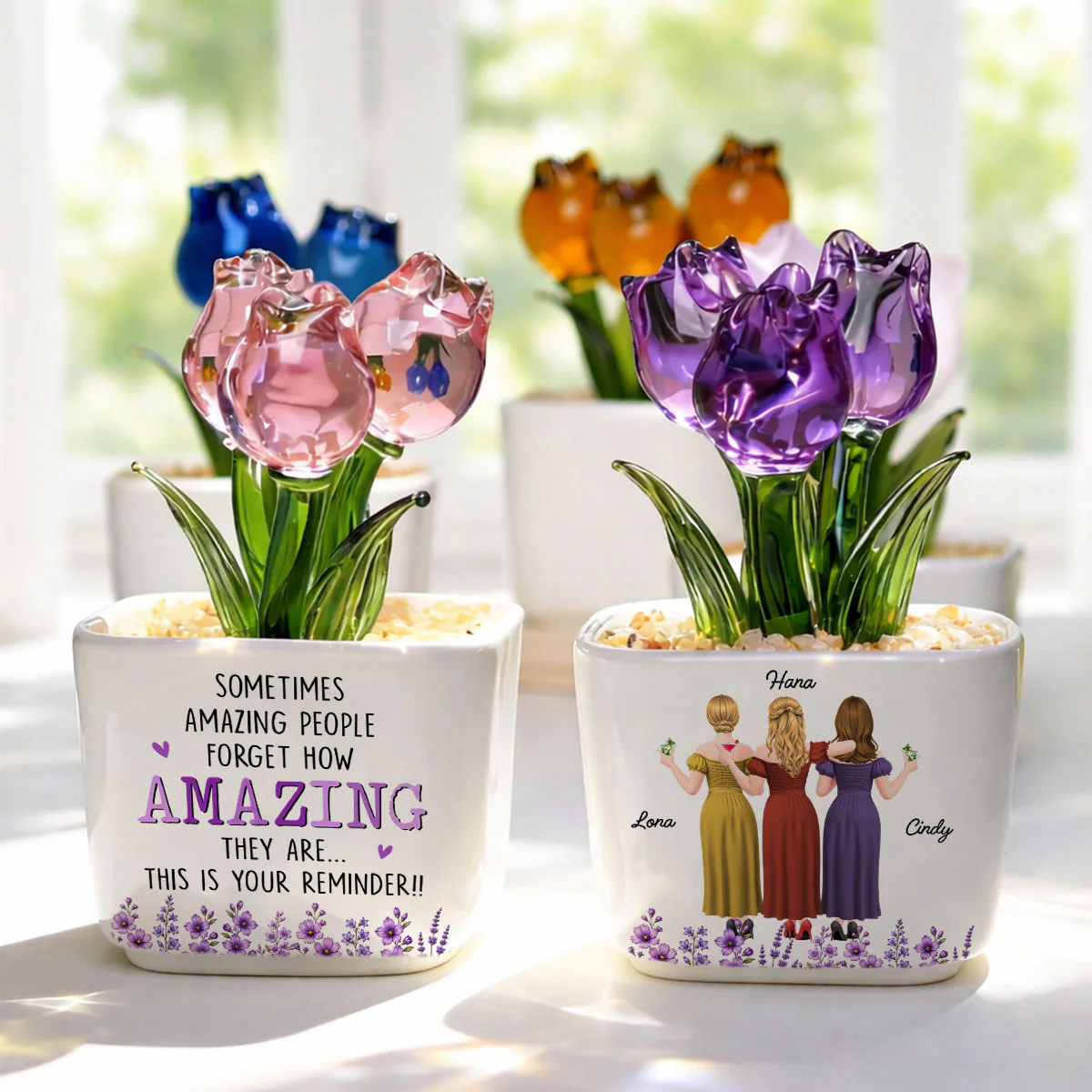 This Is Your Reminder - Personalized Custom Glass Everlasting Tulips - Image 3