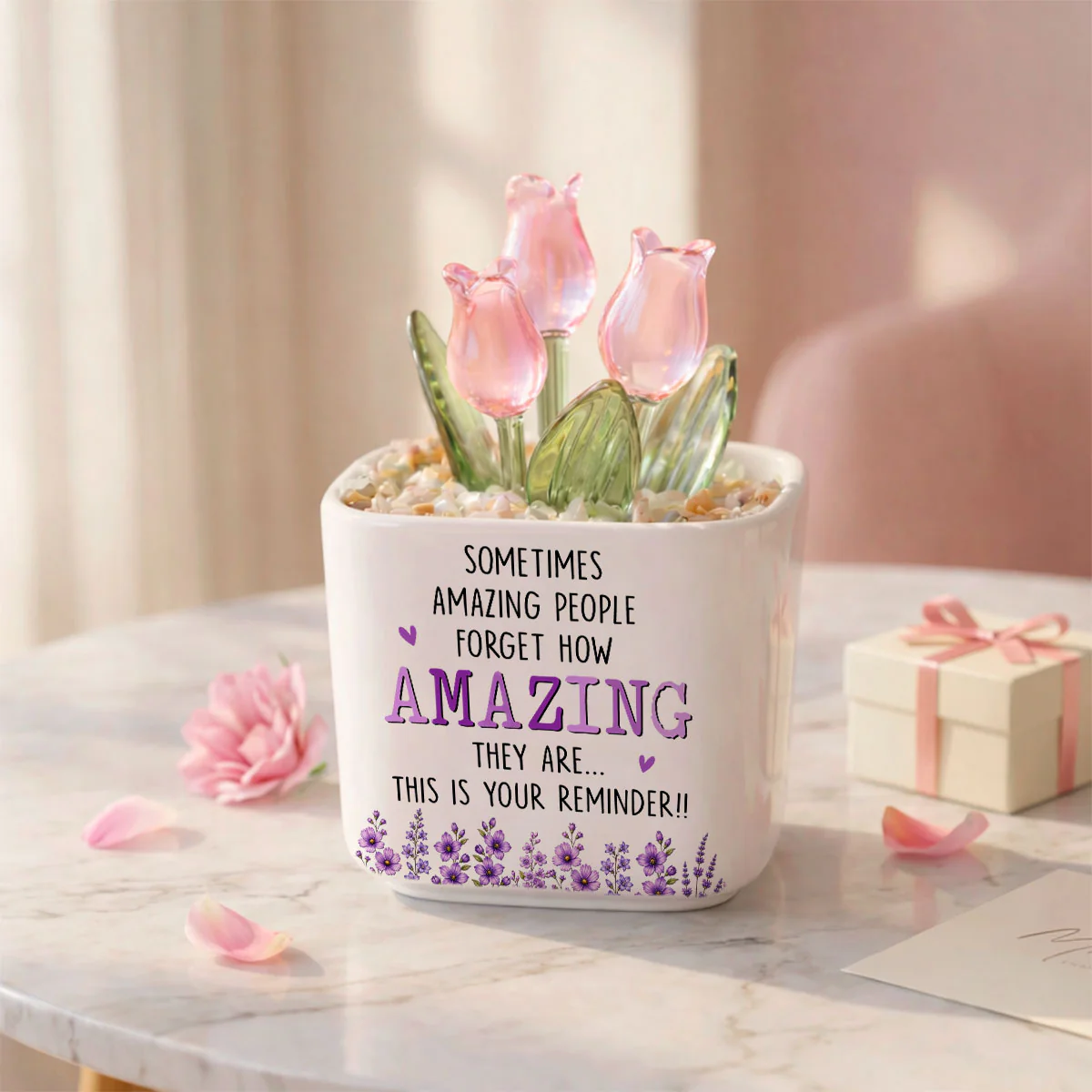 This Is Your Reminder - Personalized Custom Glass Everlasting Tulips - Image 7