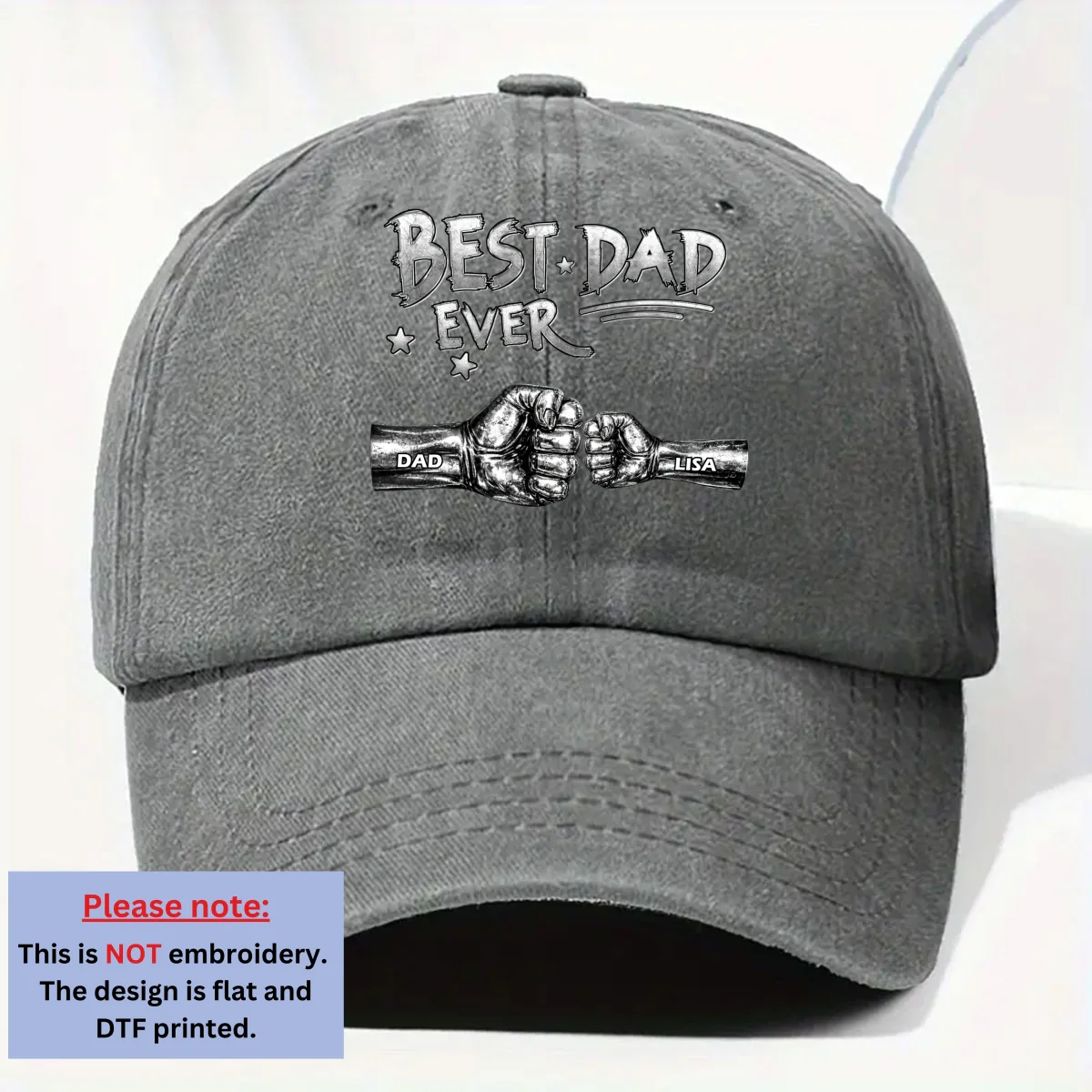 This Power Comes From Love - Personalized Custom Vintage Washed Denim Cap - Image 9