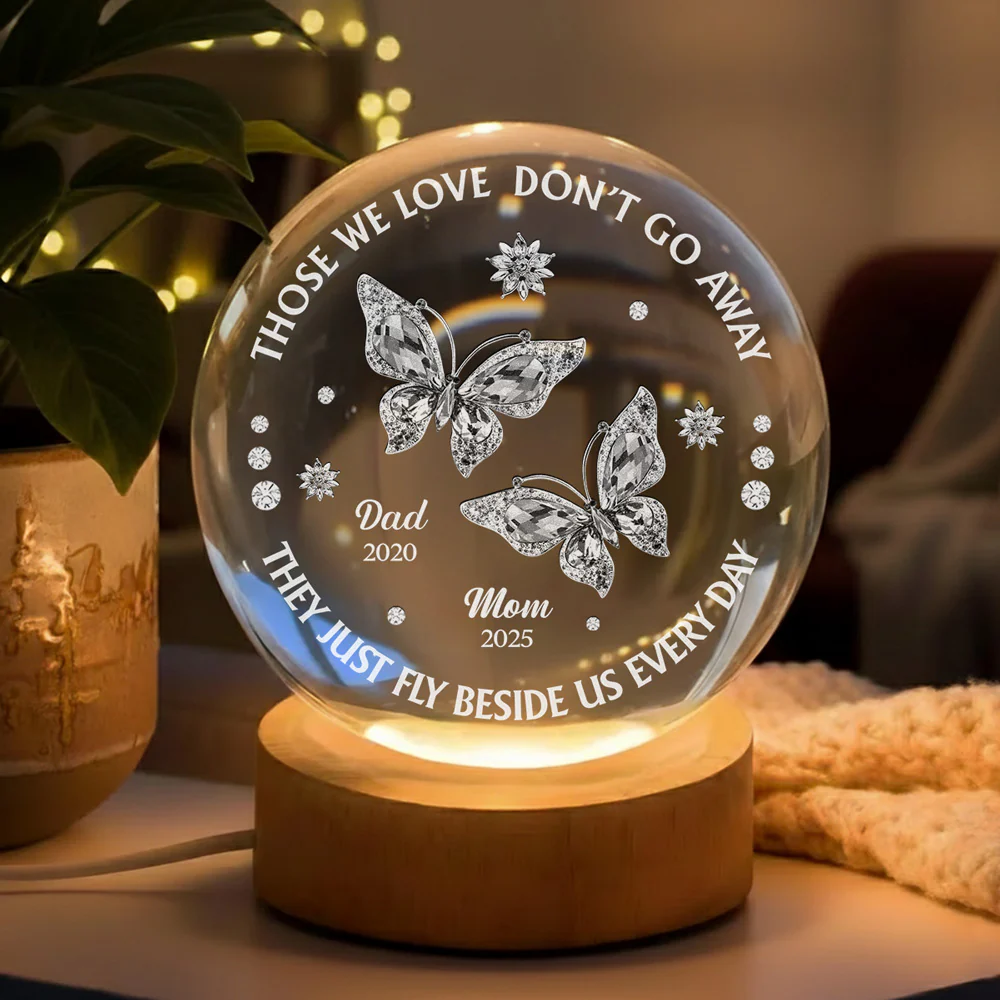 Those We Love Beside Us - Personalized Custom Crystal Globe Lamp