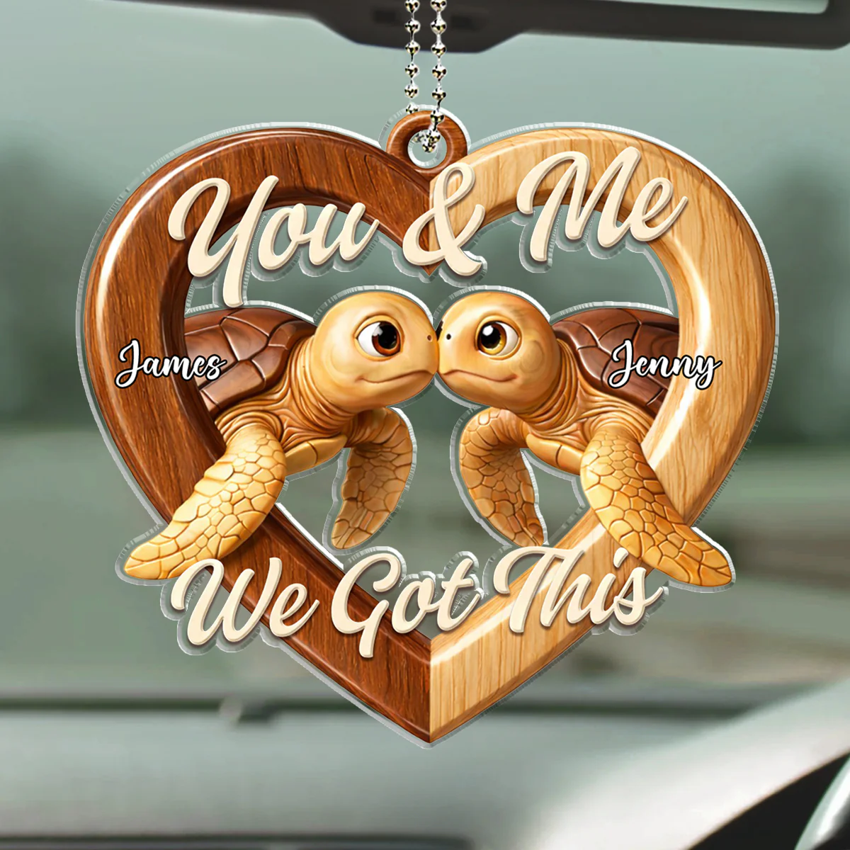Through All The Good And Bad - Personalized Custom 3D Effect Car Ornament