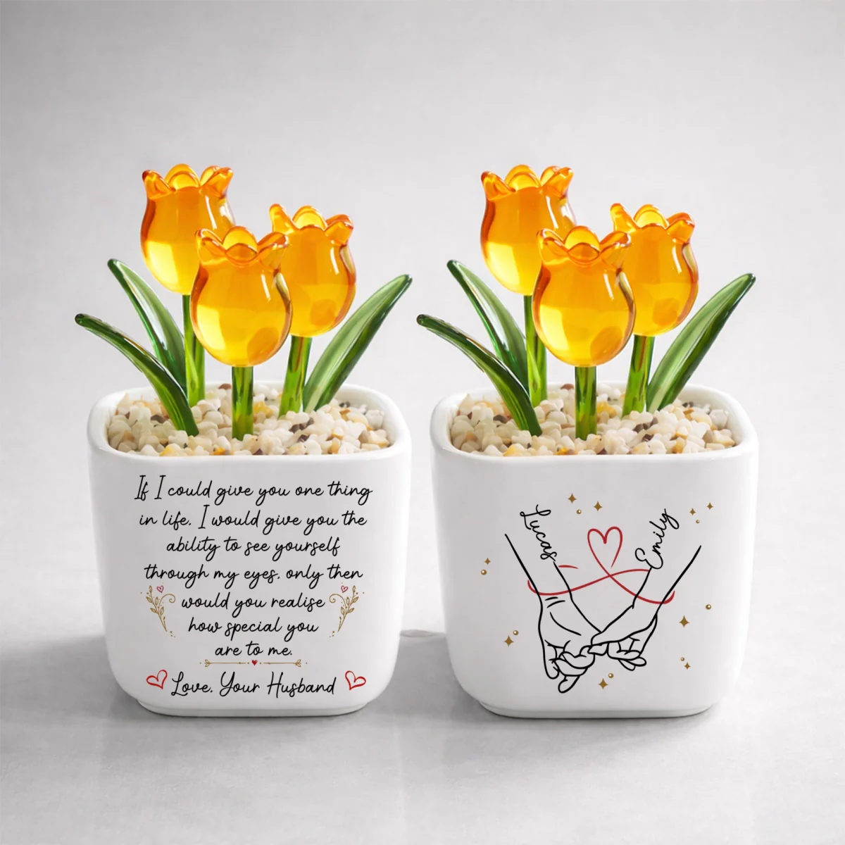 Through My Eyes Love - Personalized Custom Glass Everlasting Tulips - Image 11