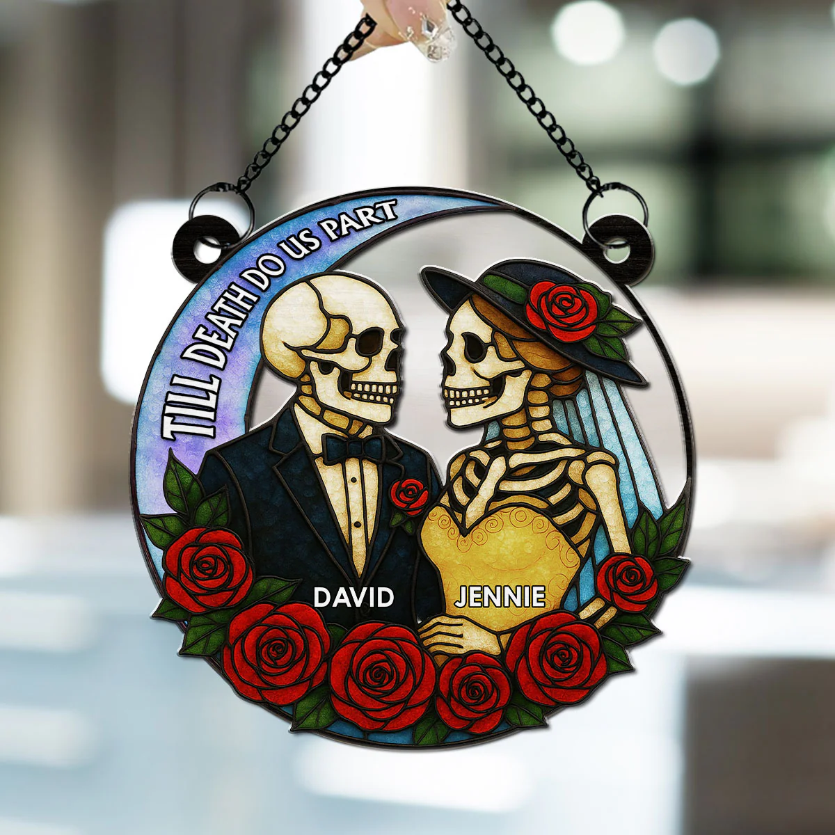 Till Death Do Us Part - Personalized Custom Suncatcher - Image 3