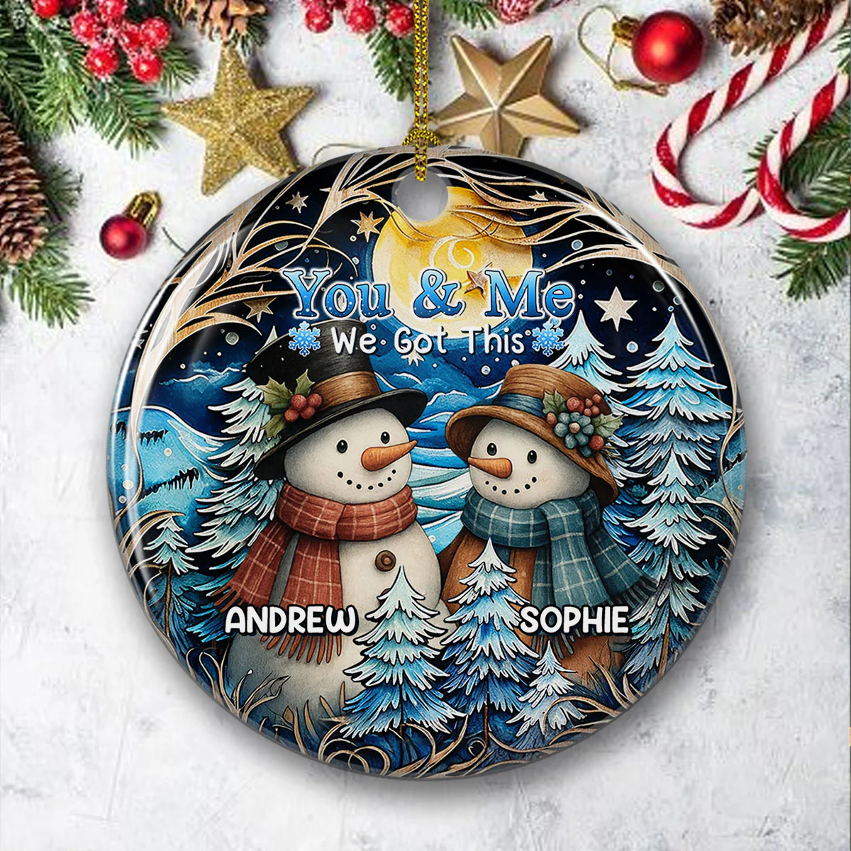 Timeless Winter Ornament - Personalized Custom Ceramic Ornament - Image 2