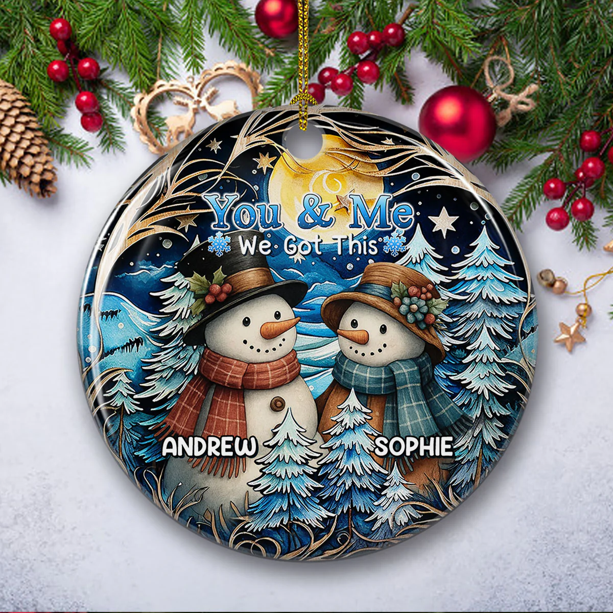 Timeless Winter Ornament - Personalized Custom Ceramic Ornament - Image 5