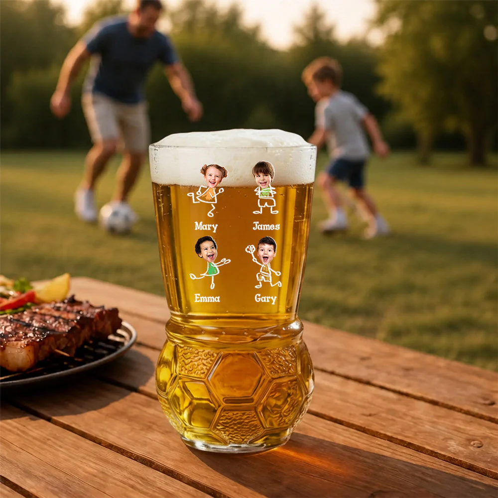 To Dad From The Reason You Drink - Personalized Custom Football Beer Glass - Image 5