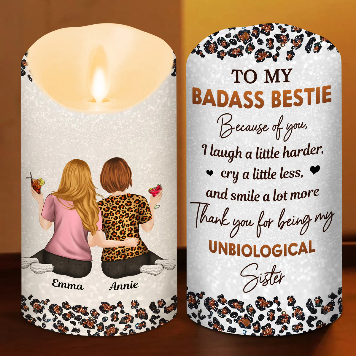 To My Badass Bestie - Personalized Custom LED Candle - Image 3