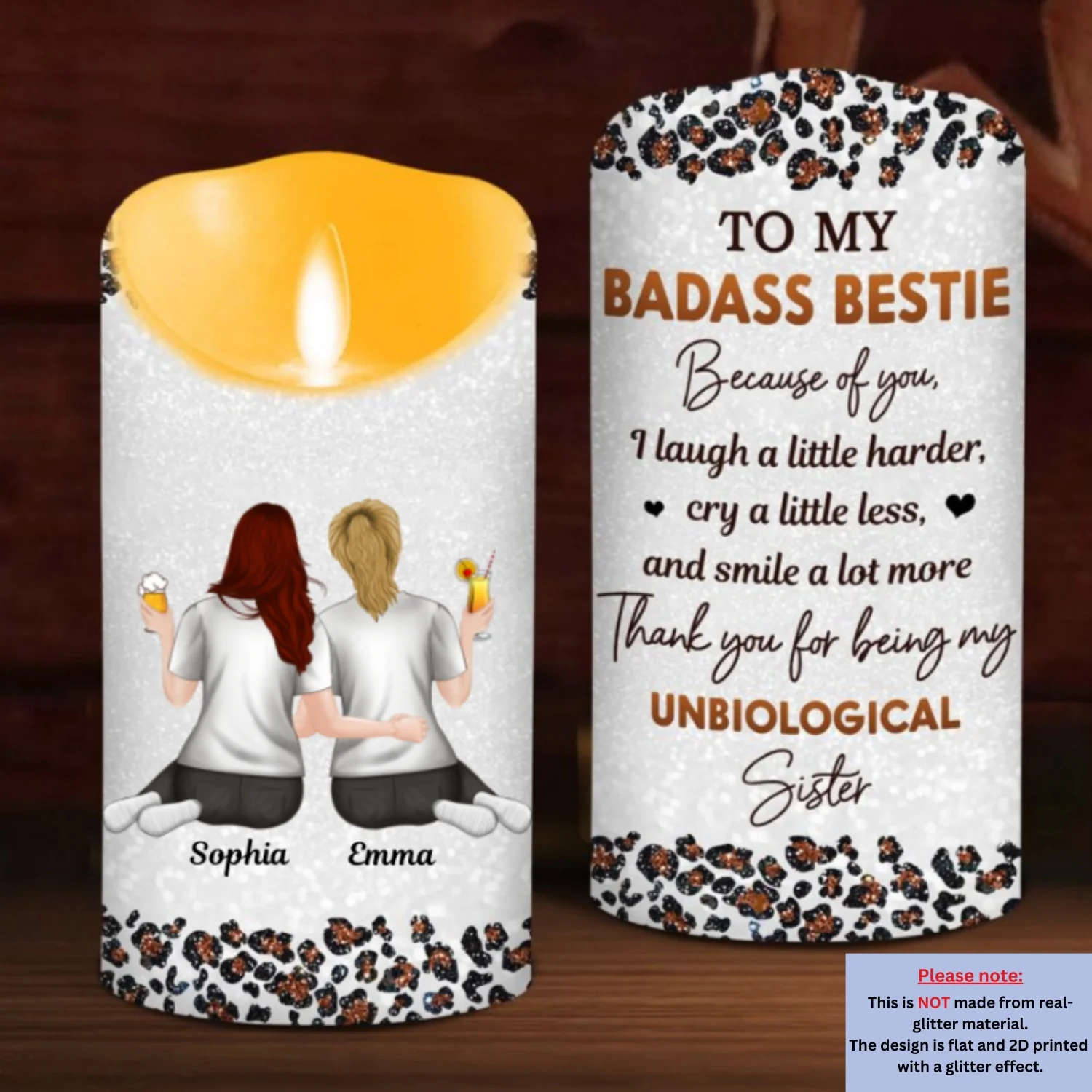To My Badass Bestie - Personalized Custom LED Candle - Image 7