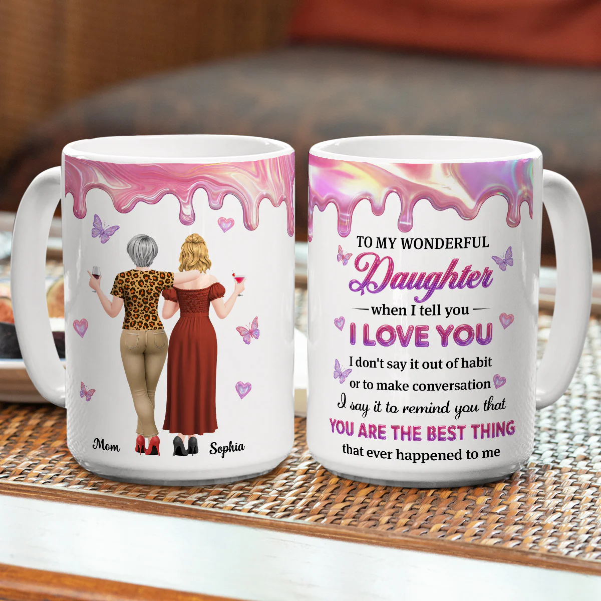 To My Beloved Daughter - Personalized Custom 3D Effect Mug - Image 5