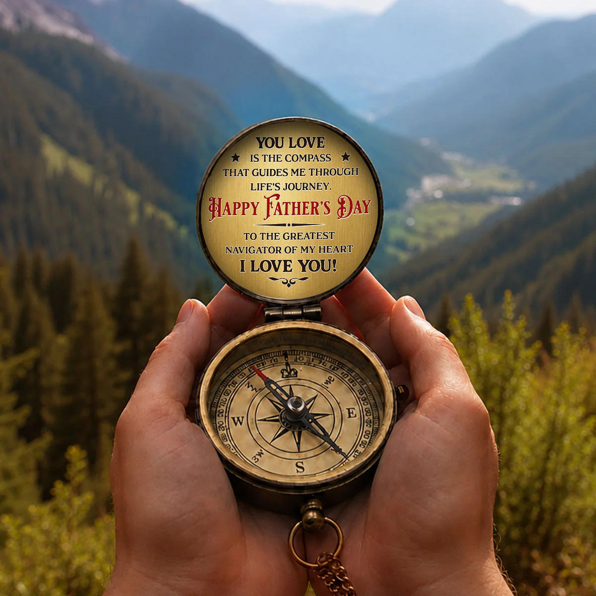 To My Dad - Personalized Custom Pocket Compass - Image 4