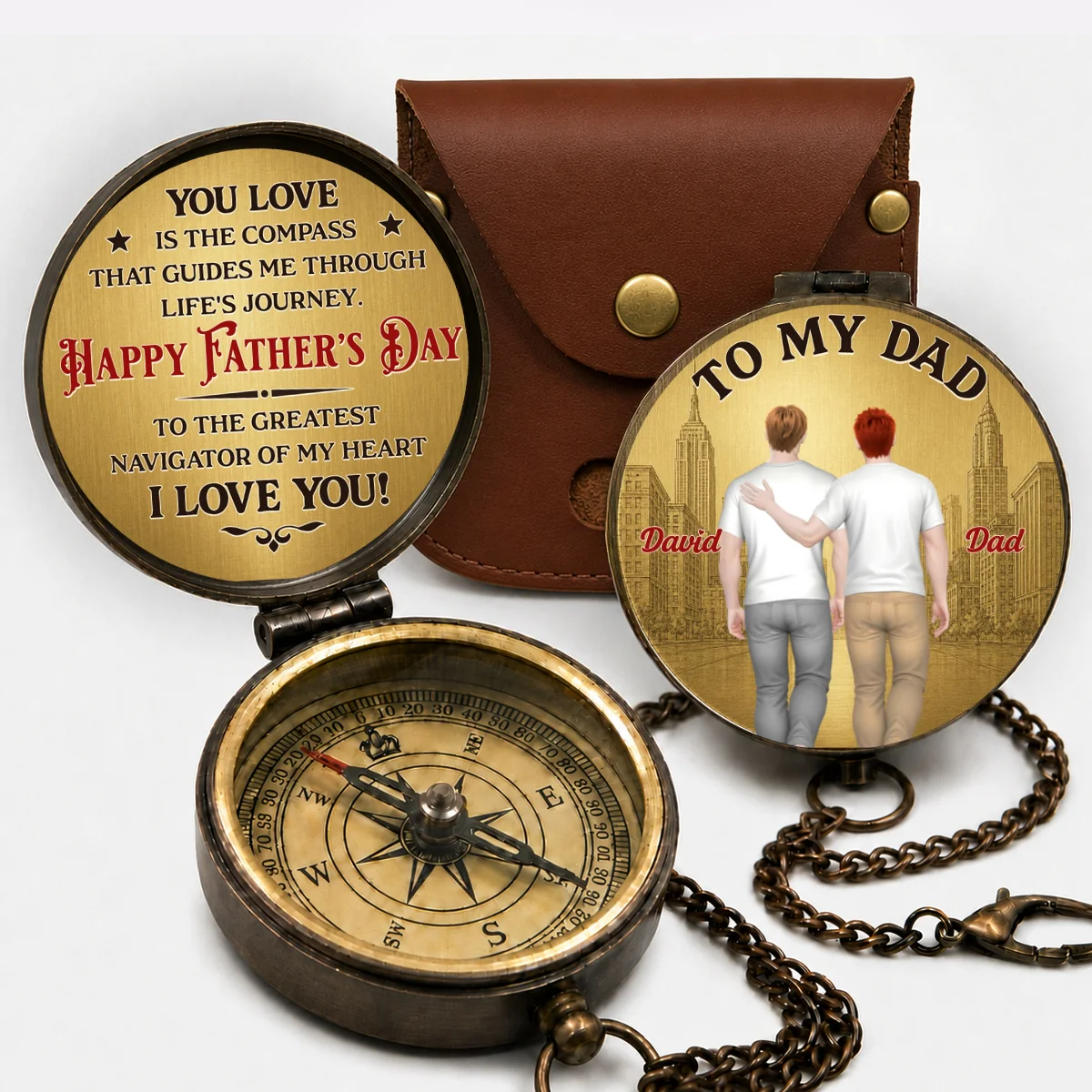 To My Dad - Personalized Custom Pocket Compass - Image 7