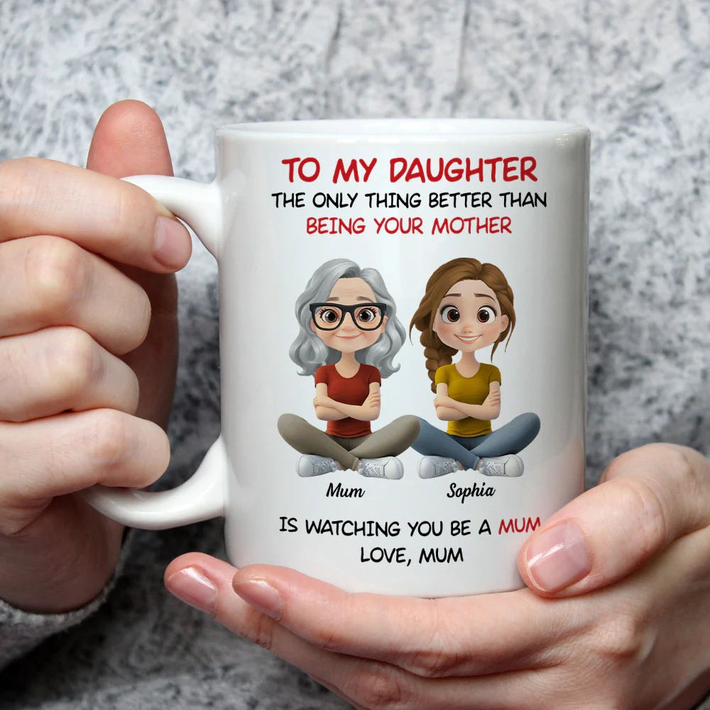 To My Daughter Cartoonize Version 2 - Personalized Custom Coffee Mug - Image 2