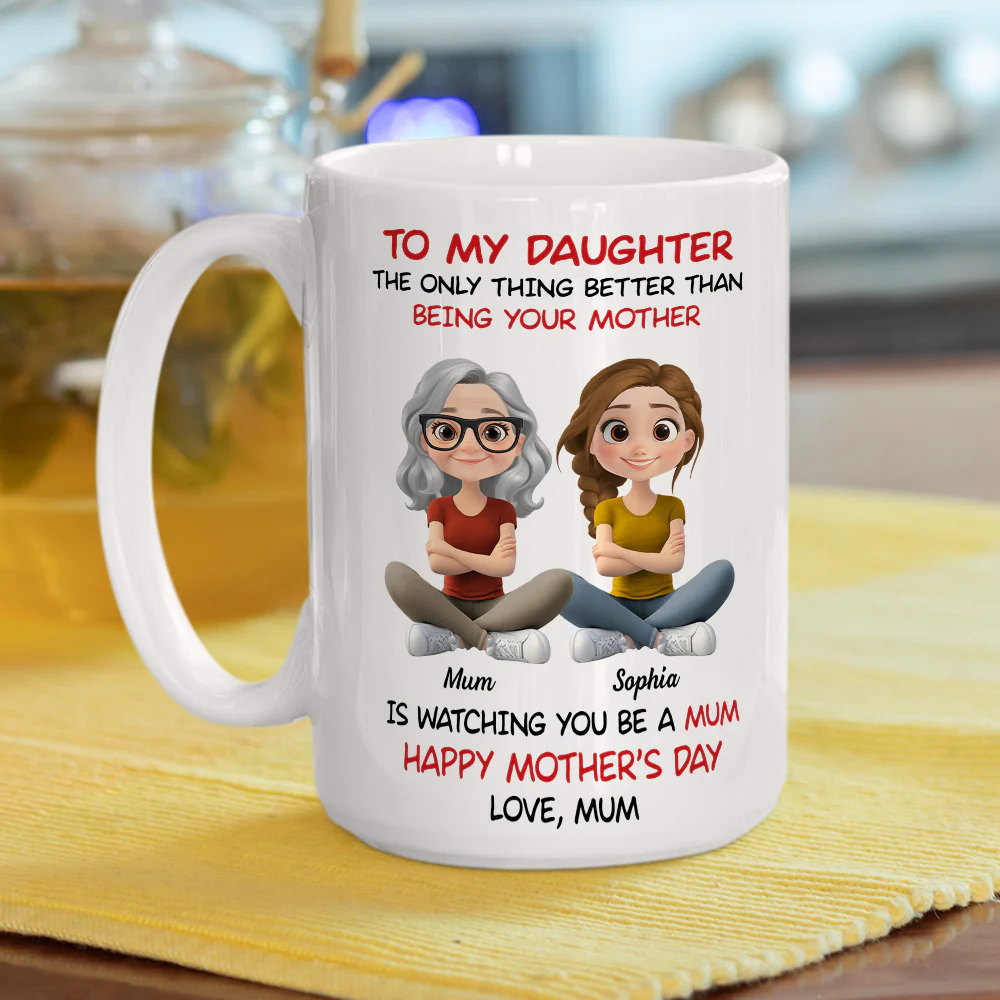 To My Daughter Cartoonize Version 2 - Personalized Custom Coffee Mug - Image 5