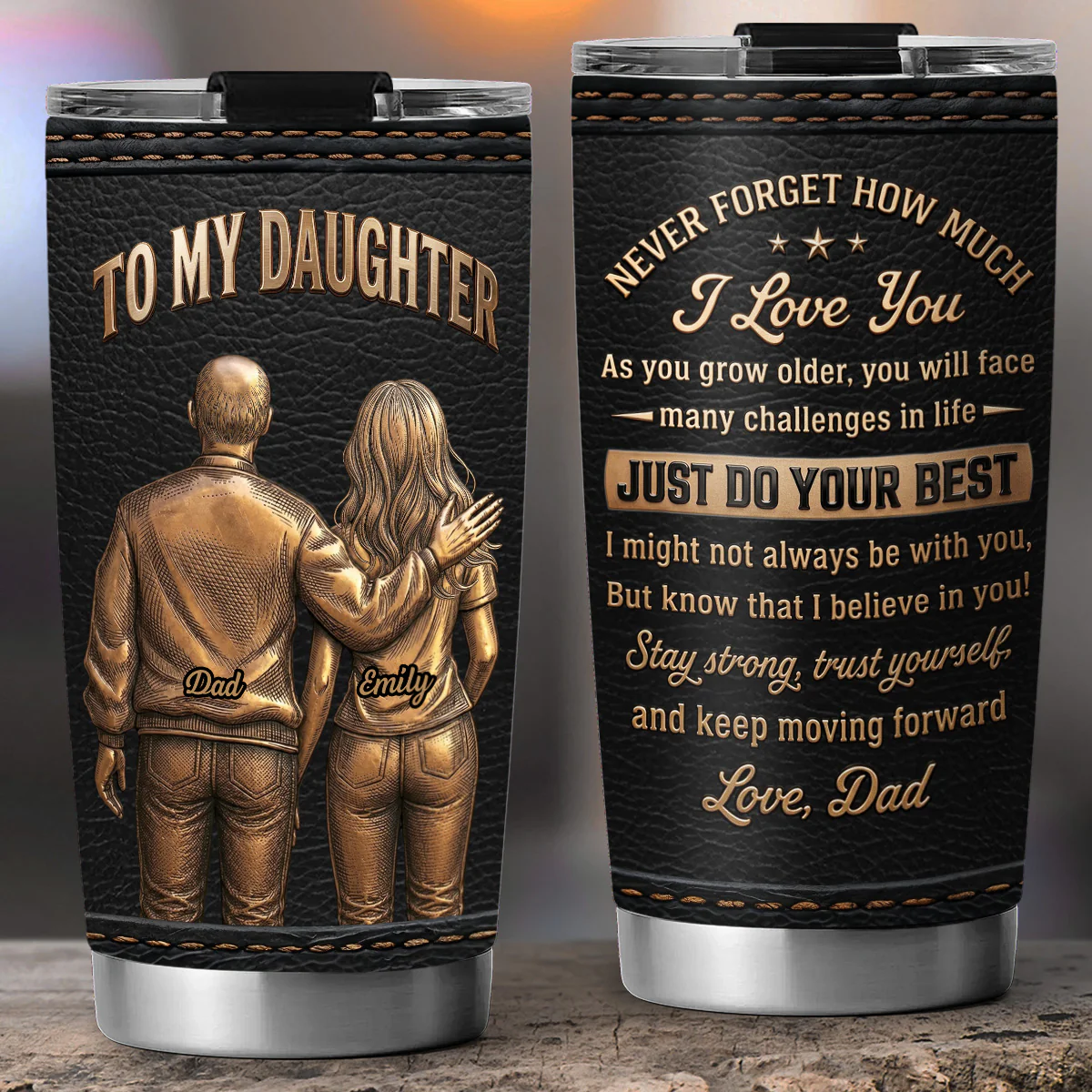 To My Daughter I Always Believe In You - Personalized Custom 3D Effect Tumbler - Image 3