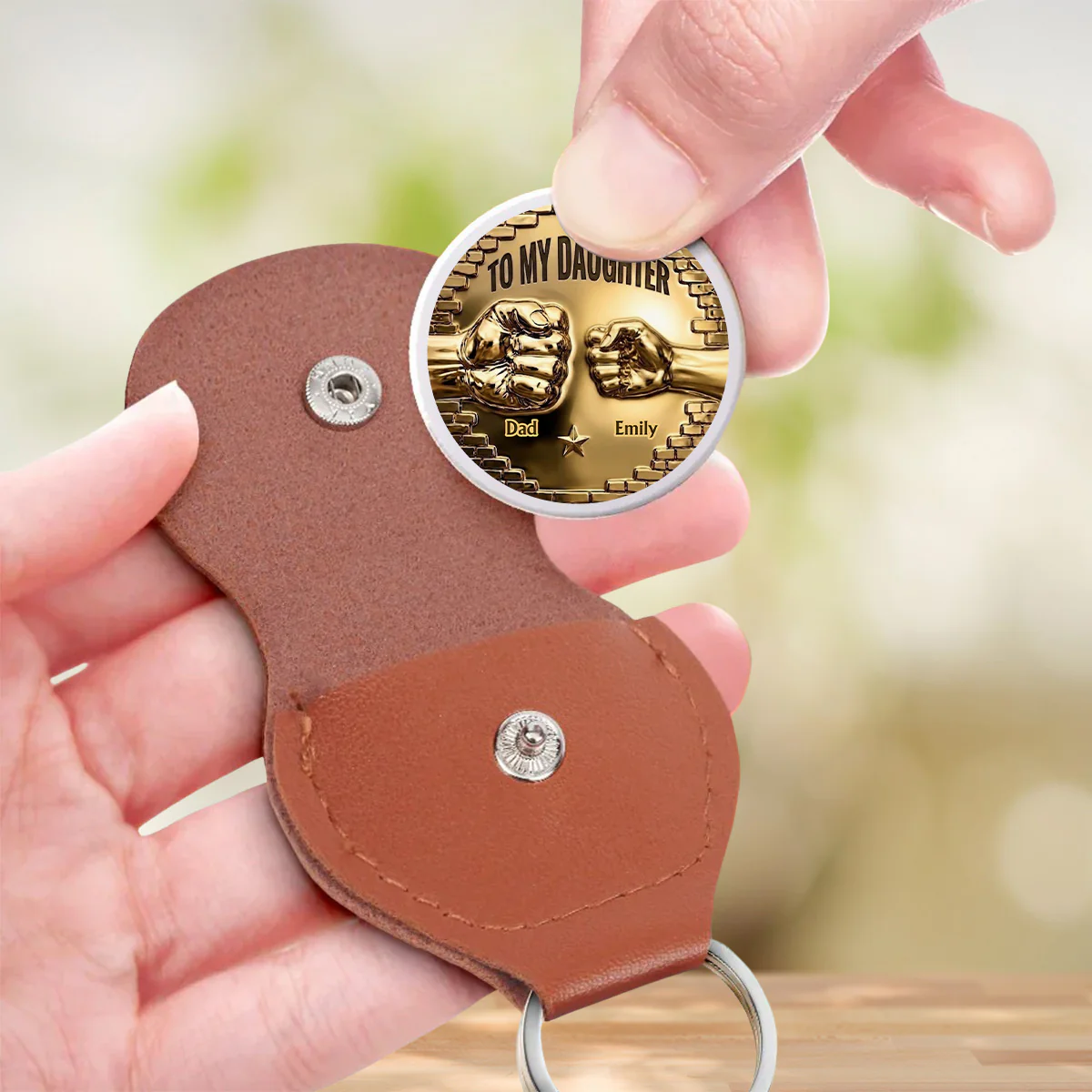 To My Daughter I Believe In You Gold - Personalized Custom Pocket Hug - Image 3