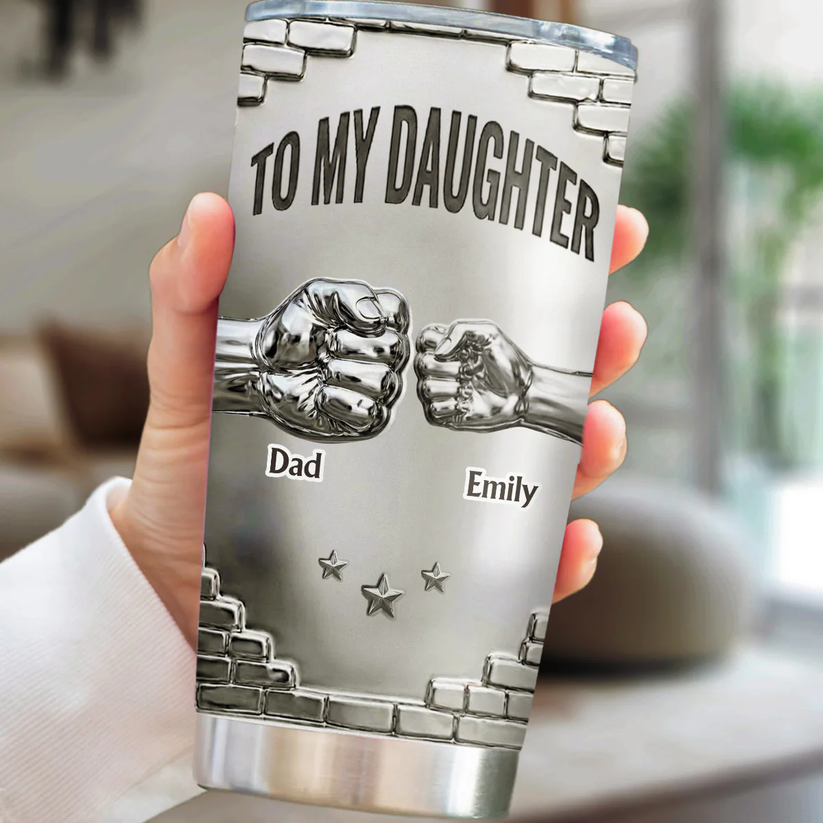 To My Daughter I Believe In You - Personalized Custom 3D Effect Tumbler - Image 3