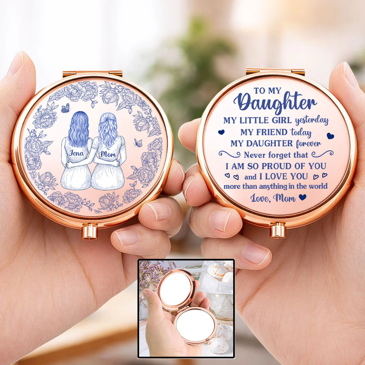 To My Daughter I Love You Today - Personalized Custom Compact Mirror