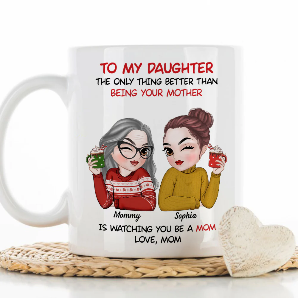 To My Daughter Merry Christmas - Personalized Custom Coffee Mug - Image 3