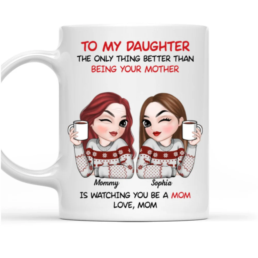 To My Daughter Merry Christmas - Personalized Custom Coffee Mug - Image 7