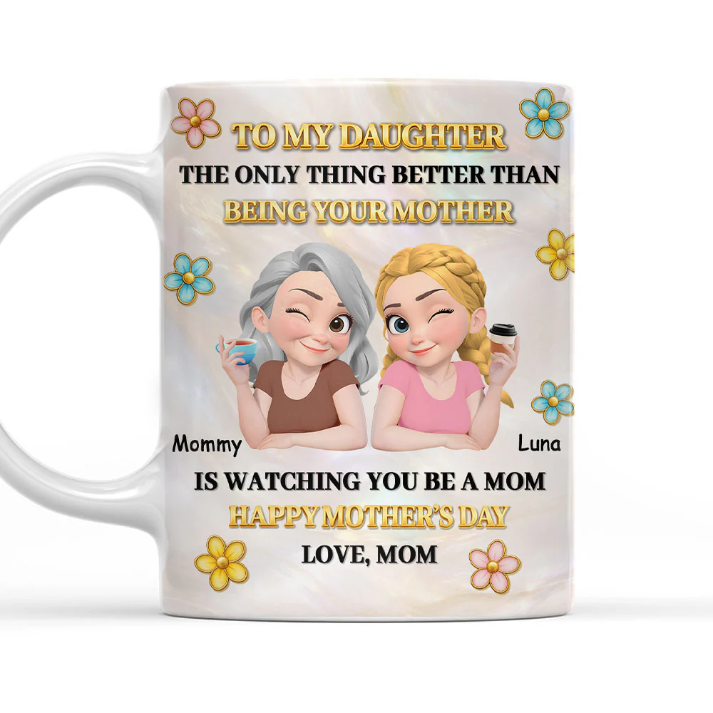 To My Daughter Pearl Style - Personalized Custom 3D Effect Mug